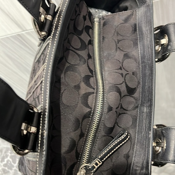REHAB‎ Coach Black Monogram Handbag with Corner Rubs and Piping Exposure - Picture 11 of 13